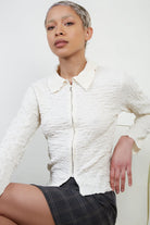Ivory textured zip top_5