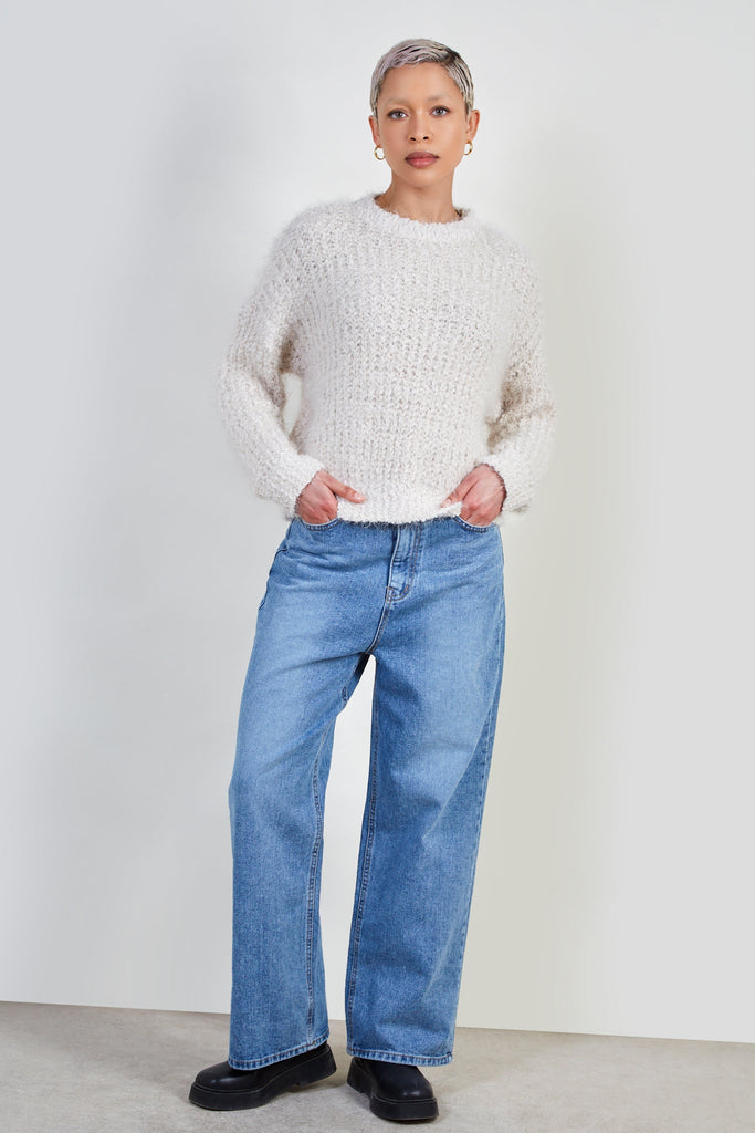 Ivory thick fuzzy sweater_2