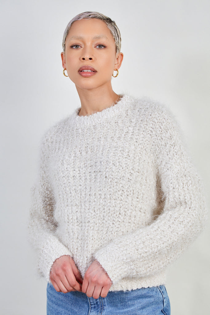 Ivory thick fuzzy sweater_1