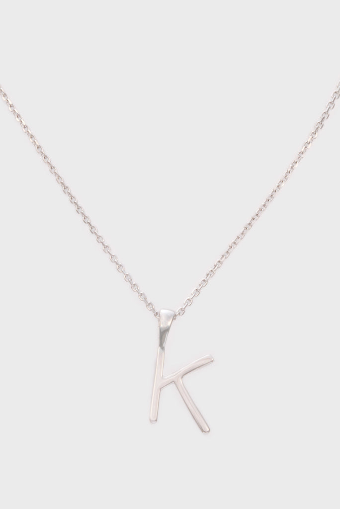 Charm necklace - Silver name initial letter 'K'_1