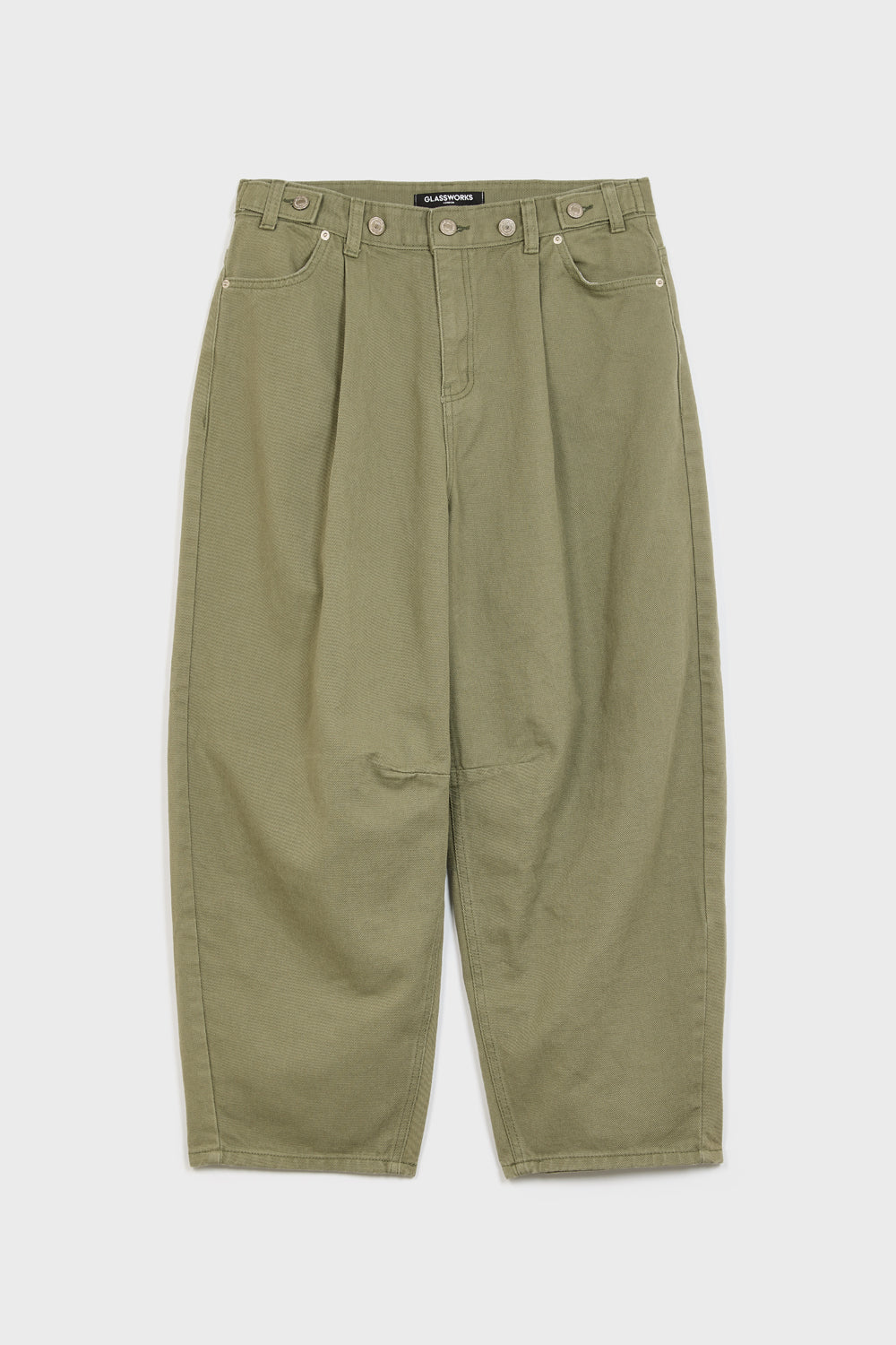 Khaki adjustable waist balloon leg trousers_6