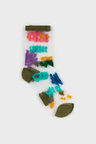 Khaki bright multicolour sheer floral socks_3