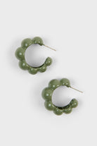 Khaki enamel bubble hoop earrings_1