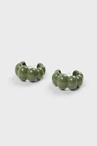 Khaki enamel bubble hoop earrings_2