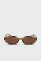Khaki lens slim wide frame sunglasses_1
