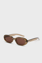 Khaki lens slim wide frame sunglasses_2