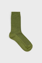Khaki modal blend ribbed socks_1