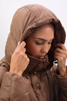 Brown oversized duck down puffer jacket_6