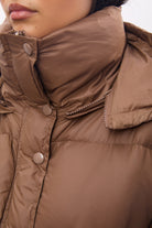 Brown oversized duck down puffer jacket_5