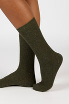 Khaki rainbow fleck ribbed socks_3