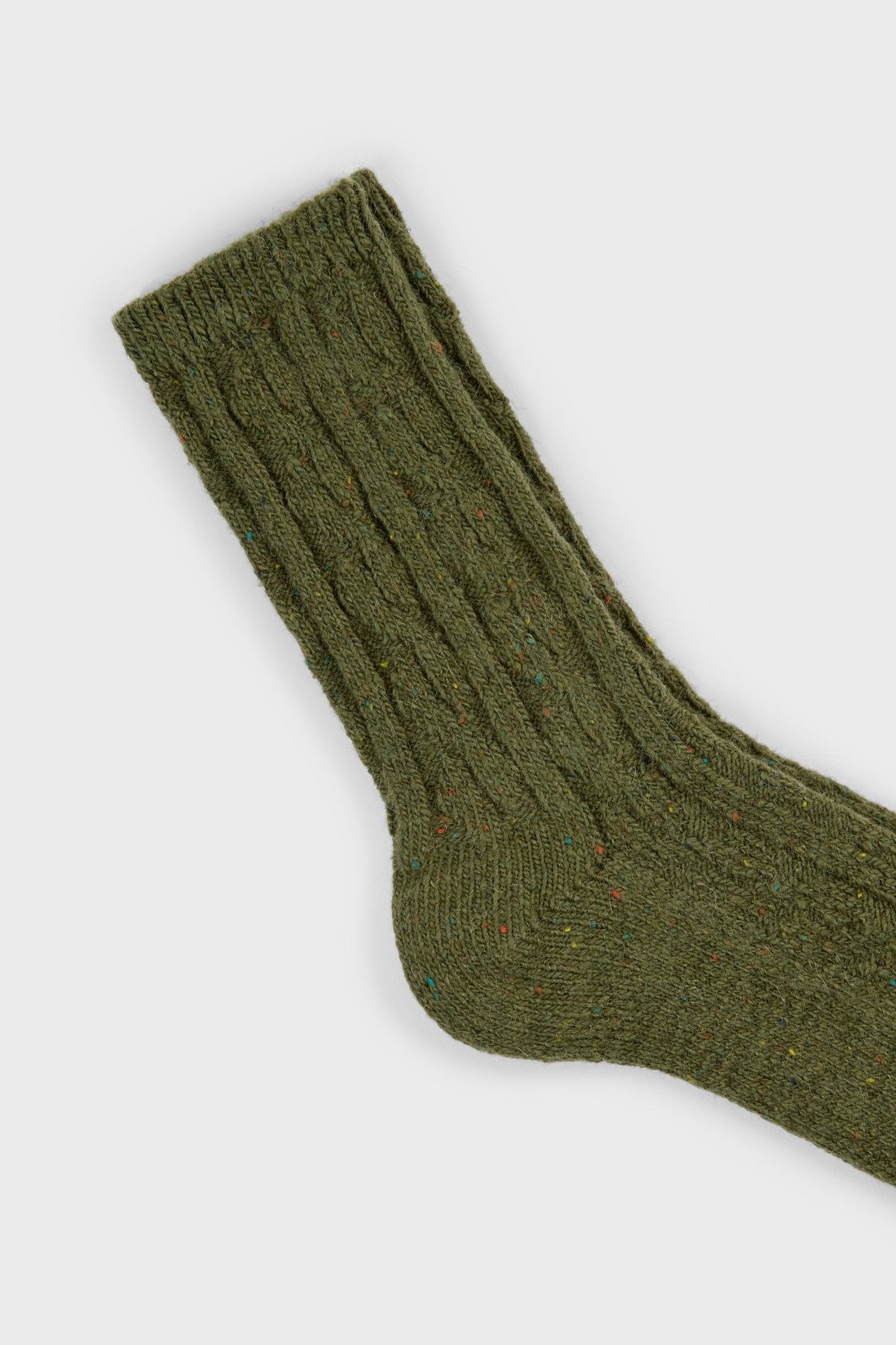 Khaki rainbow fleck thick socks_2