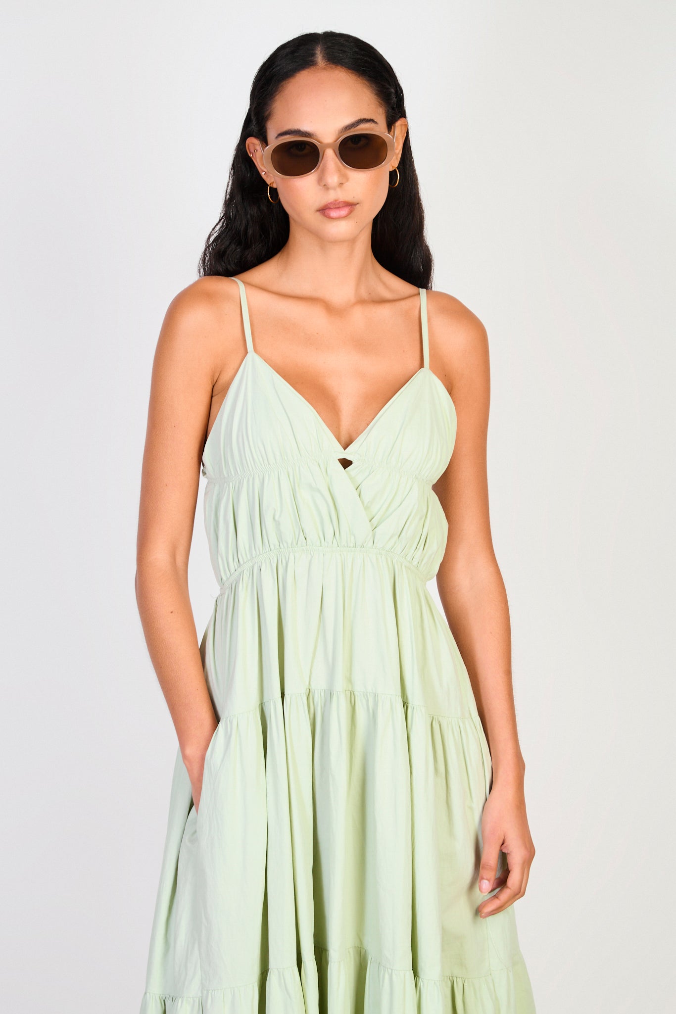 Khaki tiered maxi dress_5