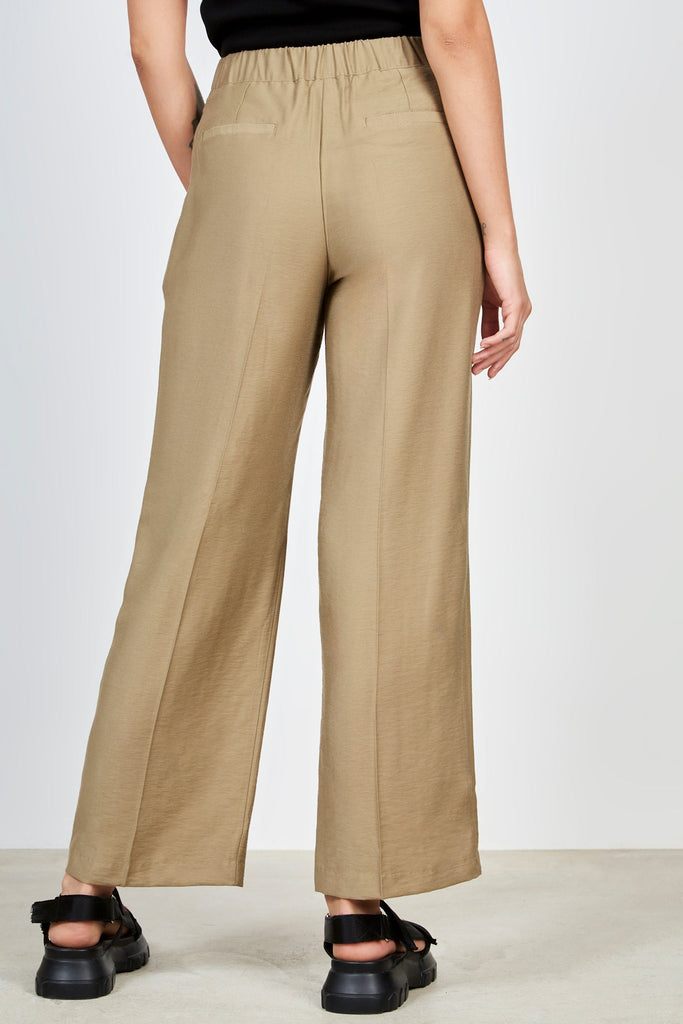 Khaki double pleat tailored trousers_2