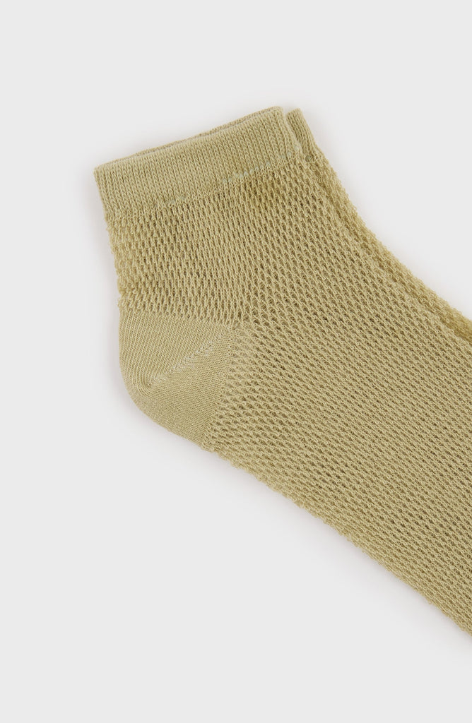 Khaki mesh ankle socks_4