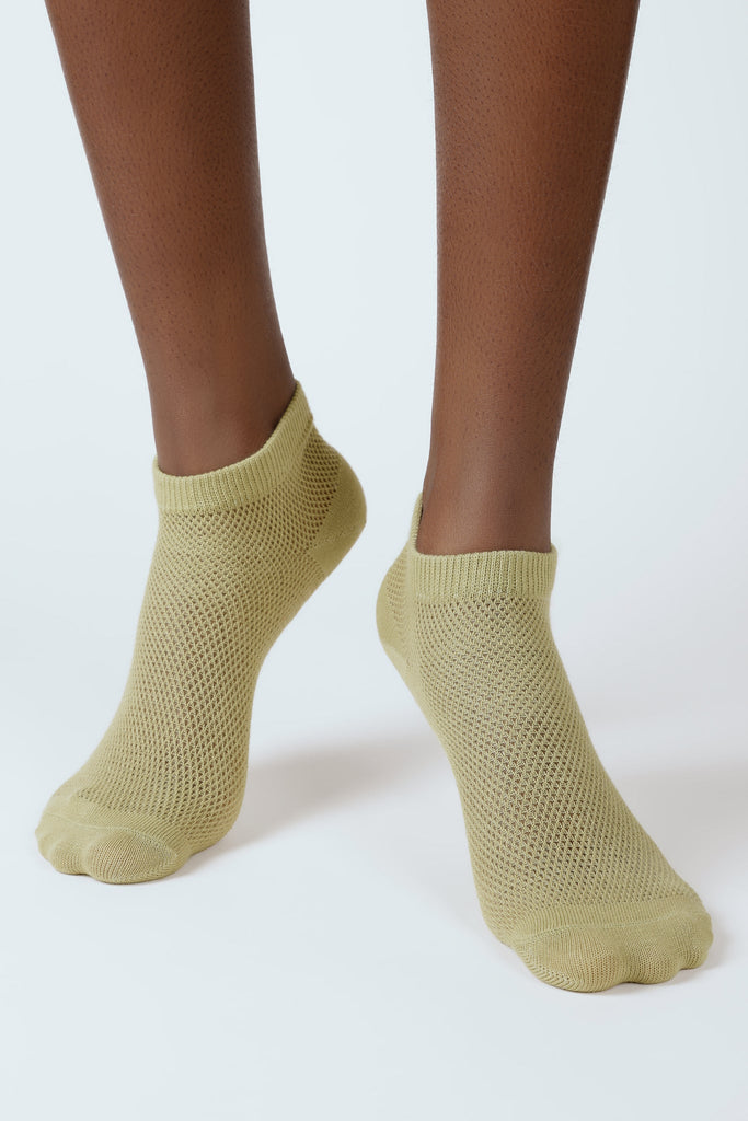 Khaki mesh ankle socks_2
