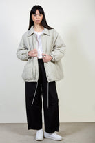 Khaki teddy lined quilted jacket_2