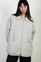 Khaki teddy lined quilted jacket_4
