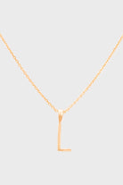 Charm necklace - Gold name initial letter 'L'_1