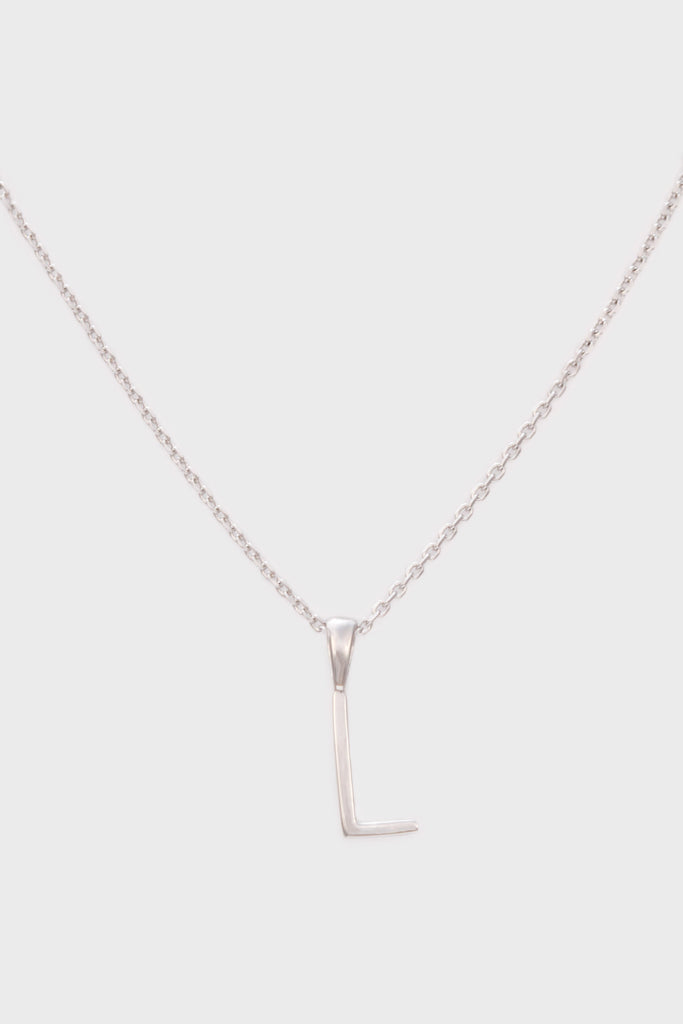 Charm necklace - Silver name initial letter 'L'_1