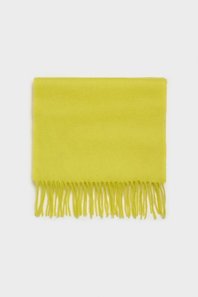 Lemon yellow pure wool classic scarf_1