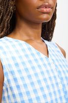 Light blue and white gingham tiered midi dress_4