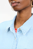 Light blue denim short sleeve shirt_3