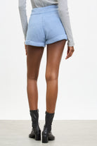 Light blue drawstring knit shorts_2