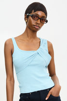 Light blue looped banding tank top_1