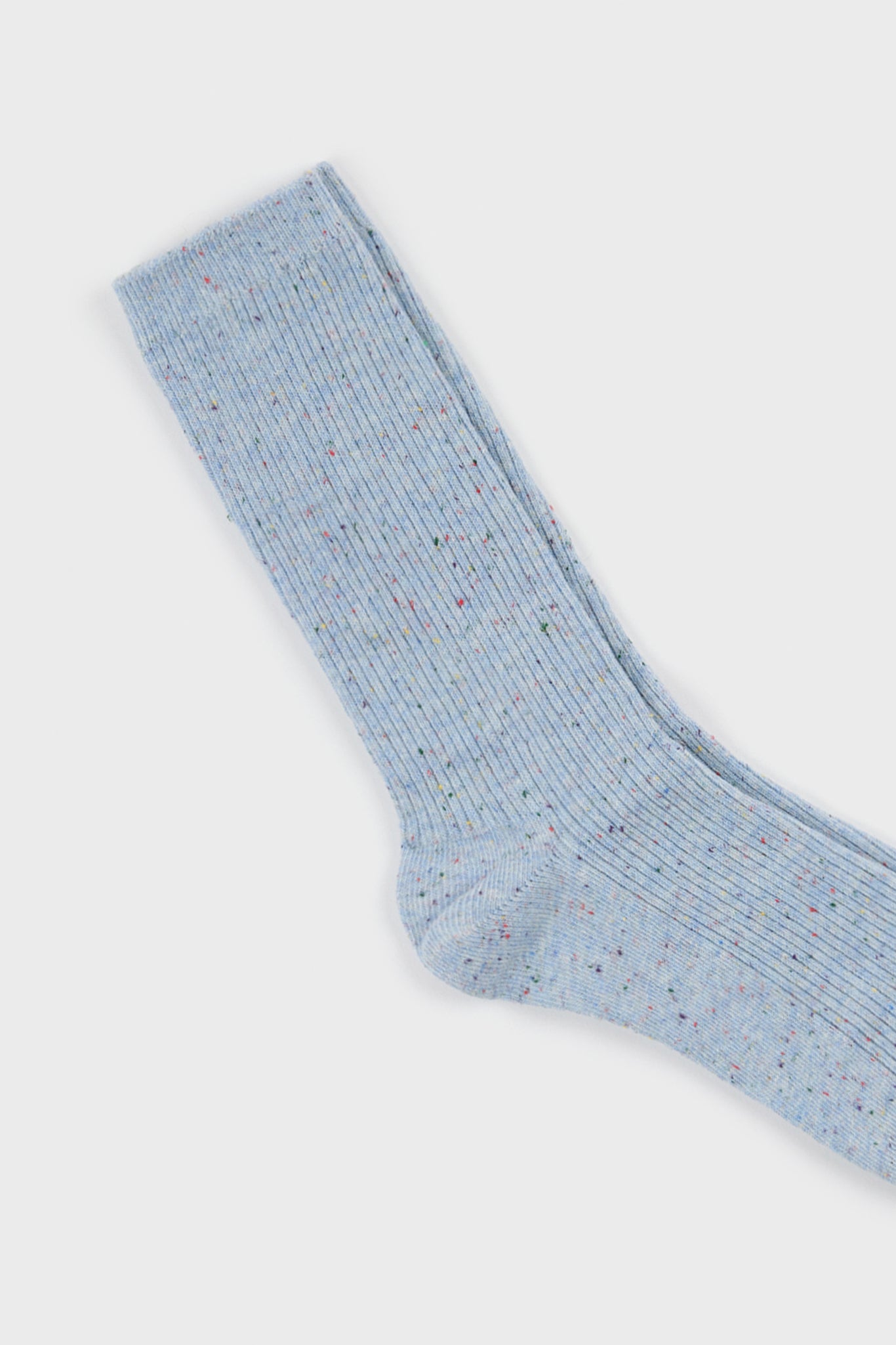 Light blue rainbow fleck ribbed socks_2