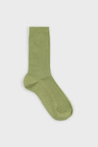 Light green modal blend ribbed socks_1