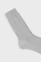 Light grey linen blend ribbed socks_2