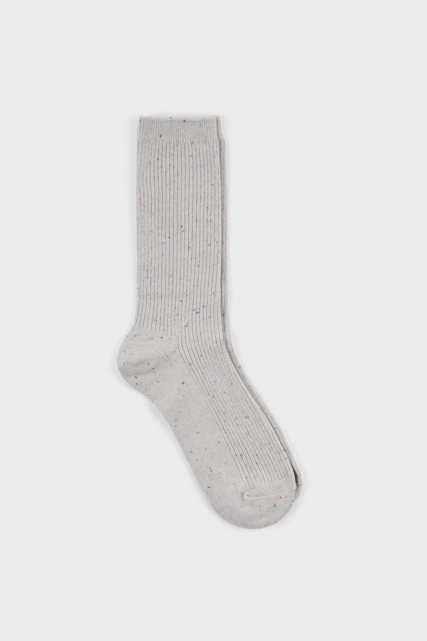 Light grey rainbow fleck ribbed socks_1