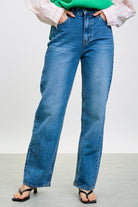 Mid blue relaxed straight leg jeans_1
