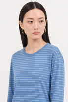 Light blue and white thin striped linen blend long sleeved tee_3