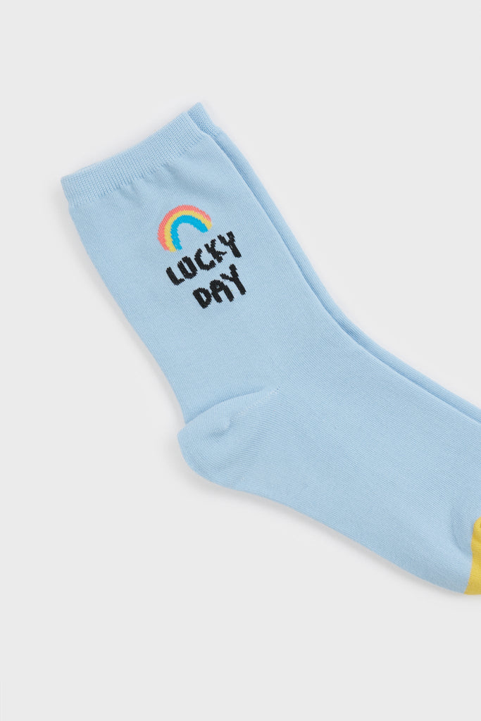 Light blue lucky day rainbow socks_3