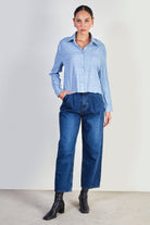 Light blue textured shirt blouse_2