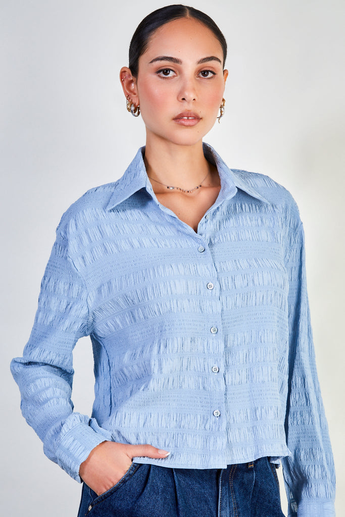 Light blue textured shirt blouse_1
