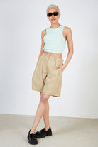 Light green floral print tank_3