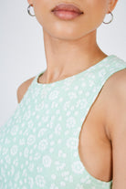 Light green floral print tank_4