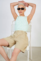 Light green floral print tank_5