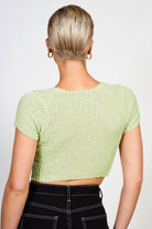 Light green ribbed button front knit tee_2