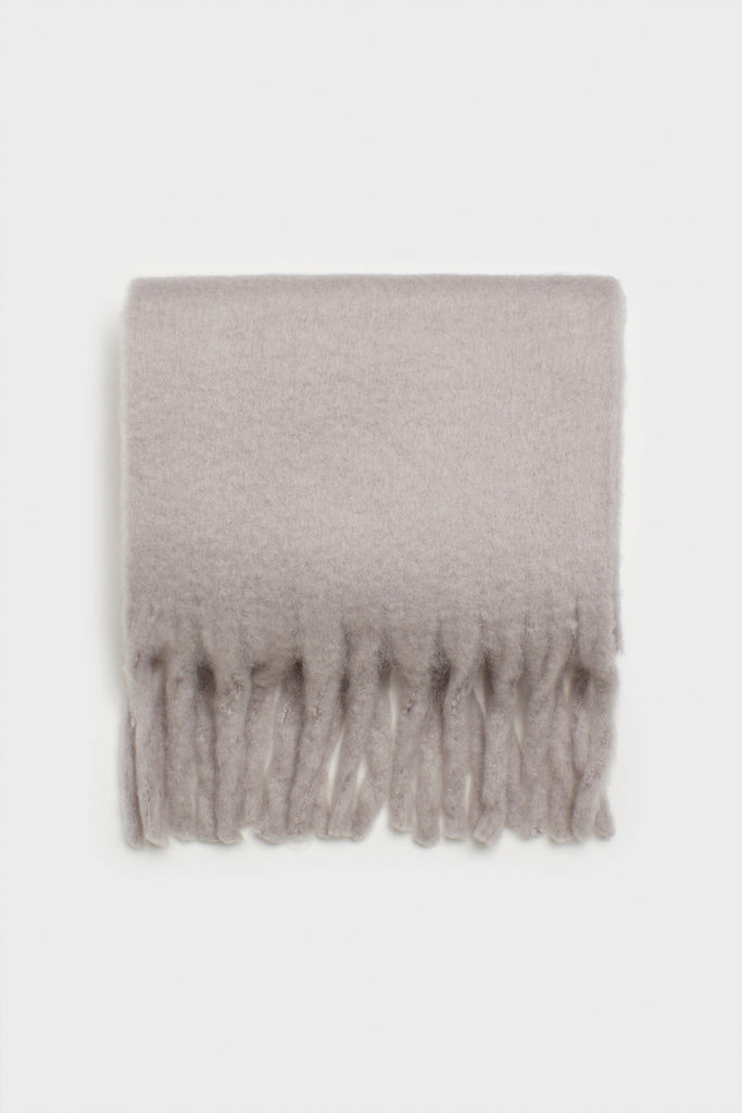 Light grey fuzzy thick scarf_1