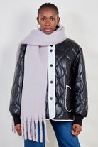 Light grey fuzzy thick scarf_3