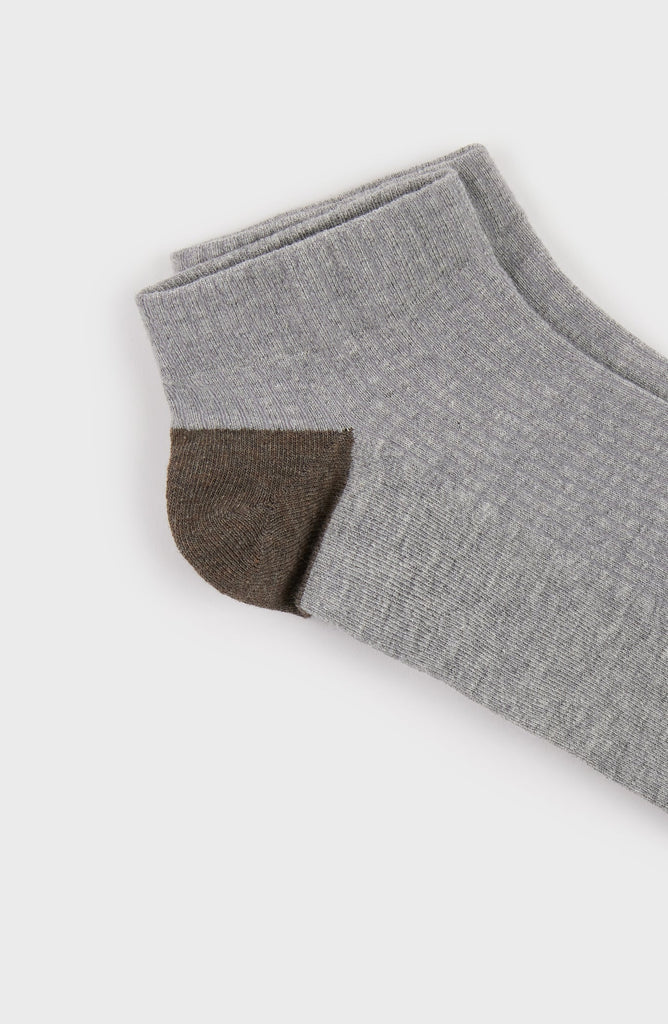 Light grey tricolor ankle socks_4