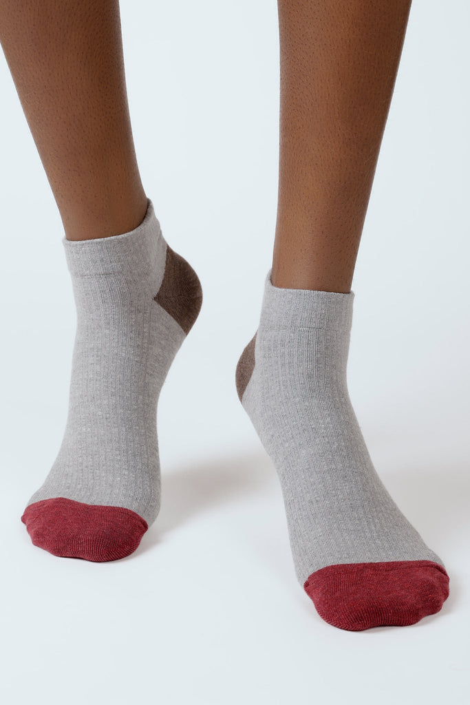 Light grey tricolor ankle socks_2