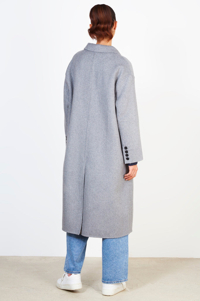 Light grey wool blend double breasted coat_2