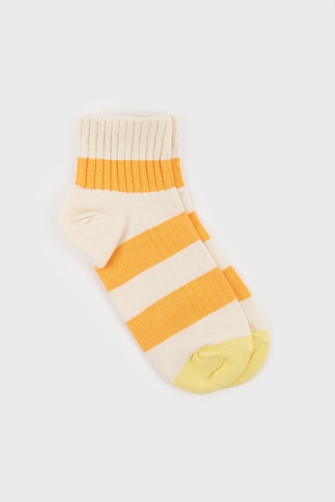 Light orange bright thick stripe socks_3