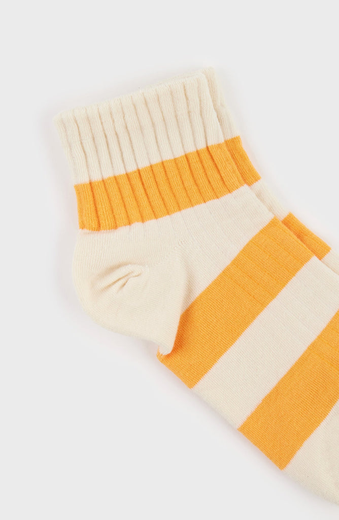 Light orange bright thick stripe socks_4