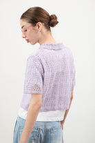 Lilac crochet knit double tie front top_3