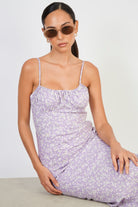 Lilac floral print maxi dress_5